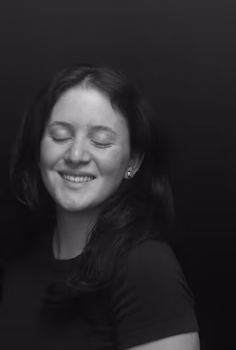 Black and white portrait of emilia