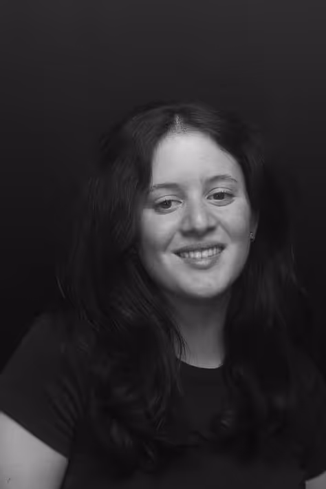 Black and white portrait of emilia